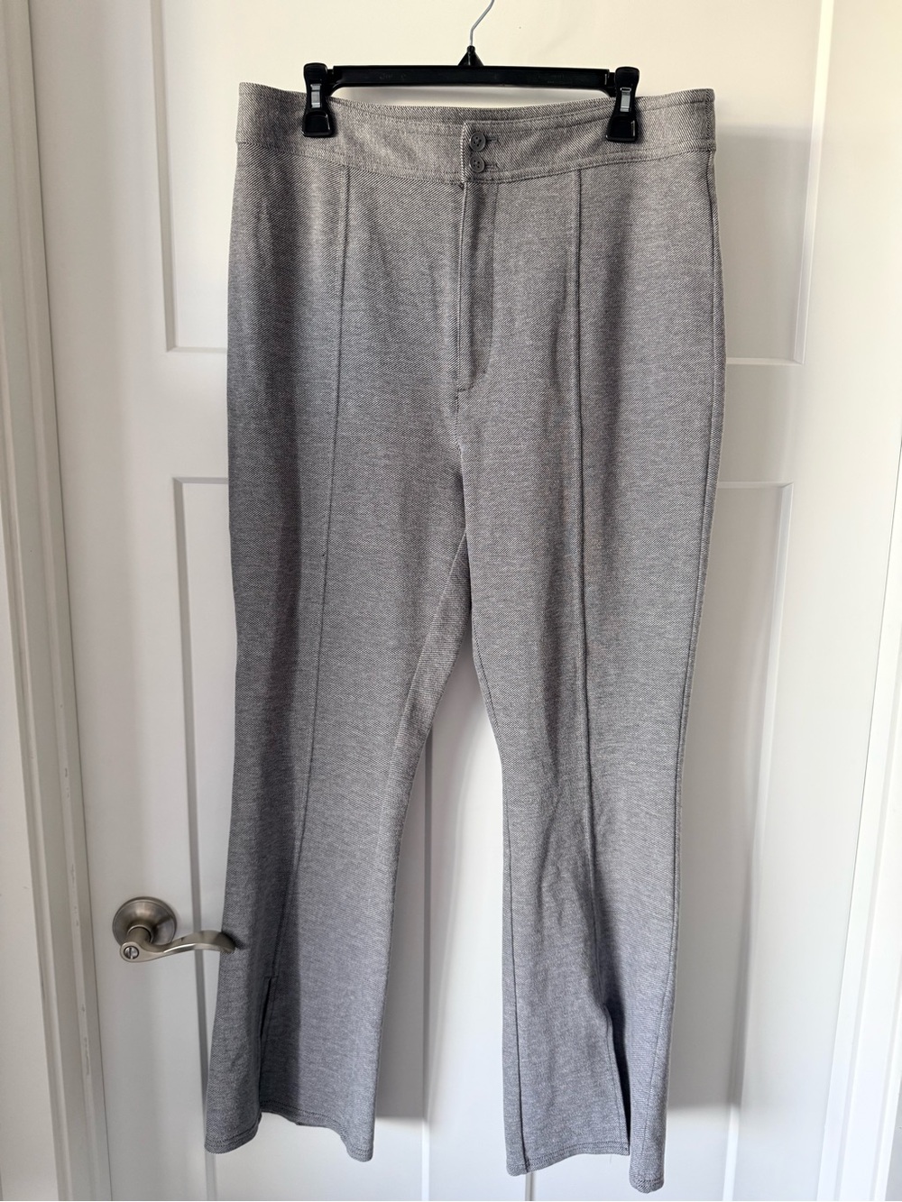 Anthropologie Maeve Gray Knit Straight-Leg Dress Pants Size 14